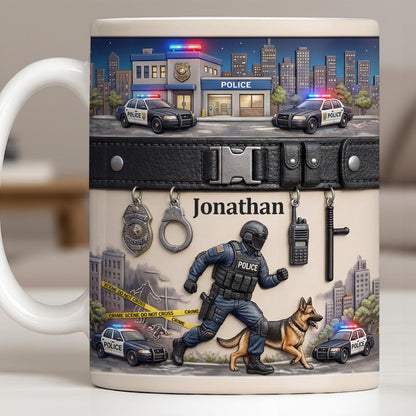 Honor Your Hero With This Custom Police Themed Mug - Personalized Custom Coffee Mug - OFC046_MG