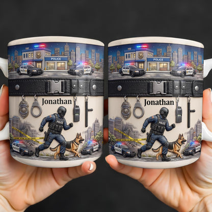 Honor Your Hero With This Custom Police Themed Mug - Personalized Custom Coffee Mug - OFC046_MG