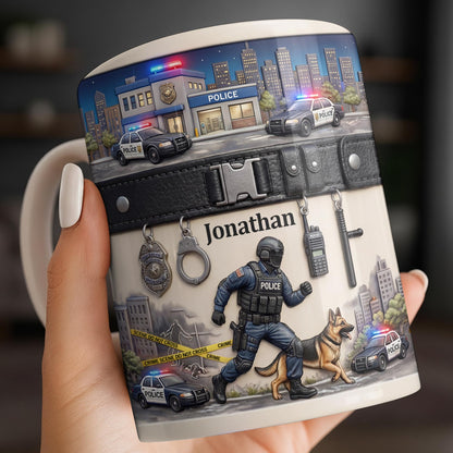 Honor Your Hero With This Custom Police Themed Mug - Personalized Custom Coffee Mug - OFC046_MG