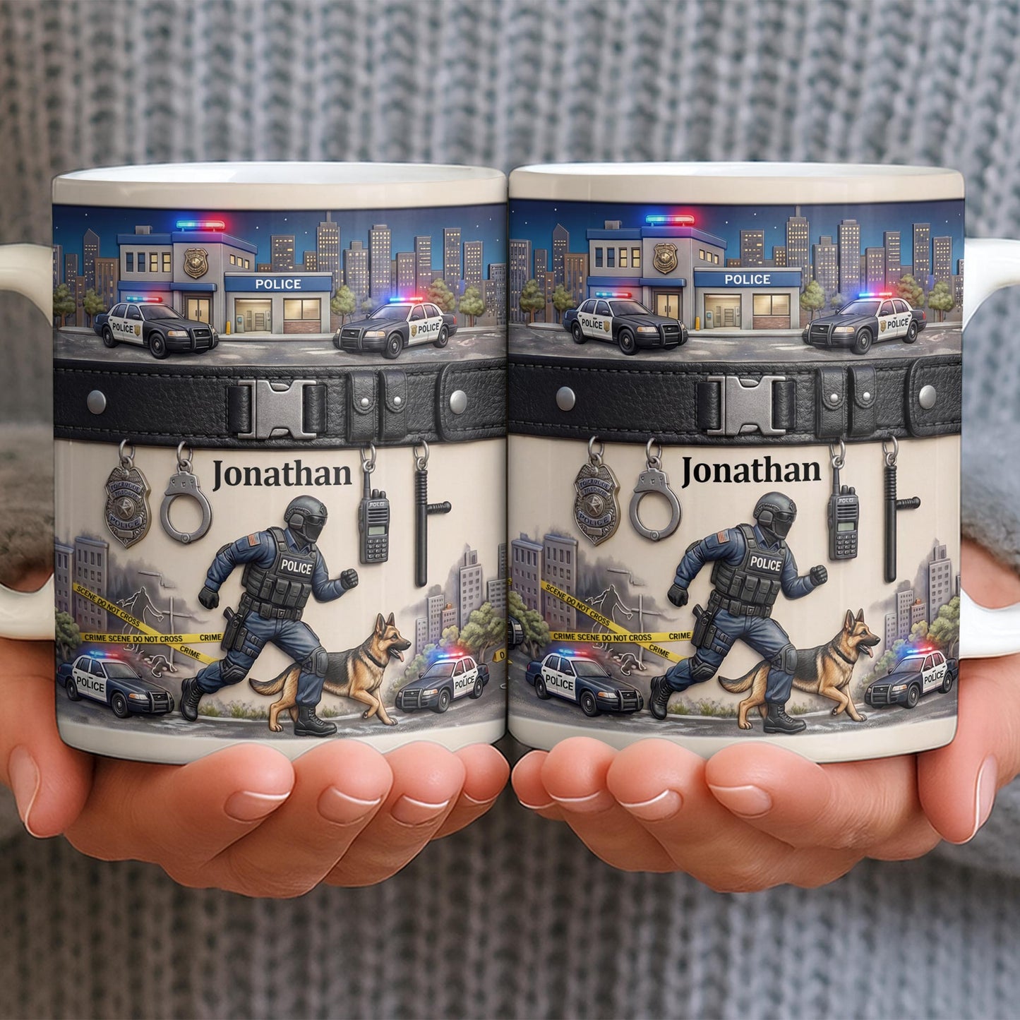 Honor Your Hero With This Custom Police Themed Mug - Personalized Custom Coffee Mug - OFC046_MG