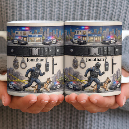 Honor Your Hero With This Custom Police Themed Mug - Personalized Custom Coffee Mug - OFC046_MG