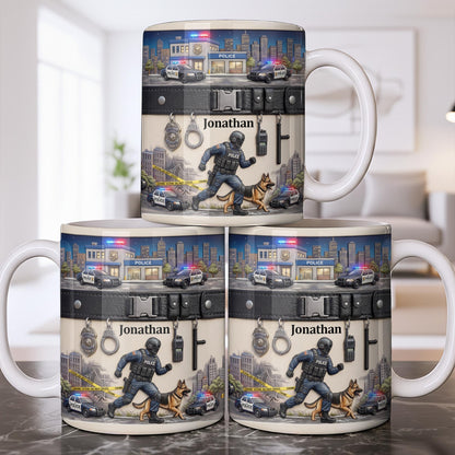 Honor Your Hero With This Custom Police Themed Mug - Personalized Custom Coffee Mug - OFC046_MG