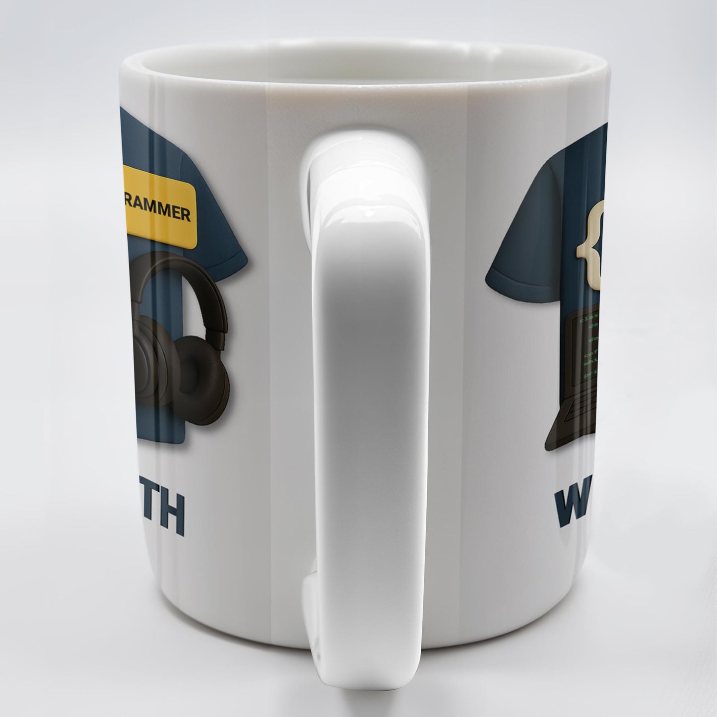 { CODE } Programmer, Laptop and Headphones - Personalized Custom Coffee Mug - OFW001_MG