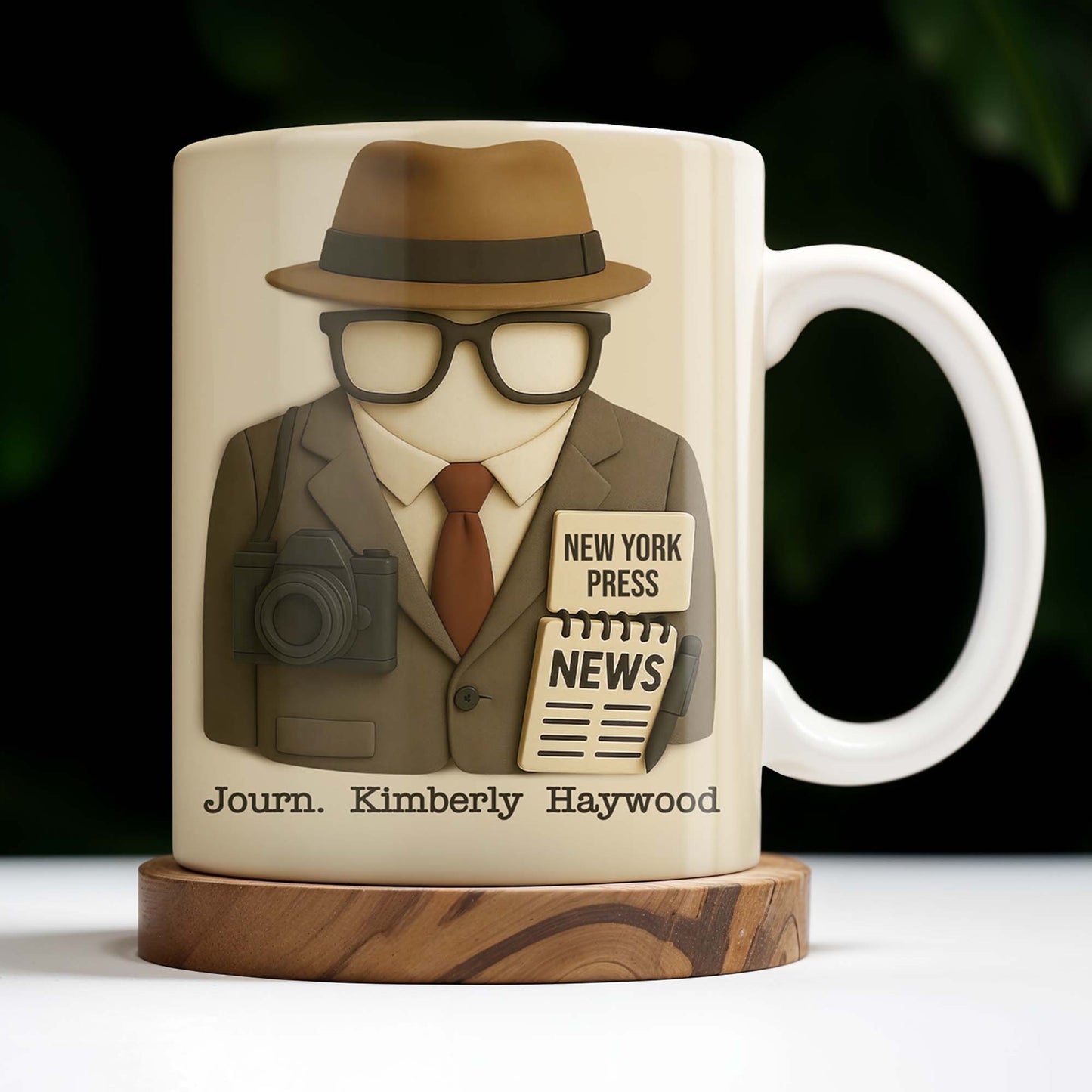 Customizable Journalist, Camera, Press Badge, Hat, Glasses - Personalized Custom Coffee Mug - OFW002_MG
