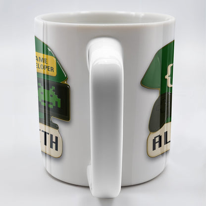 Code, Game Developer, Gaming Controller and Pixelated Alien - Personalized Custom Coffee Mug - OFW003_MG