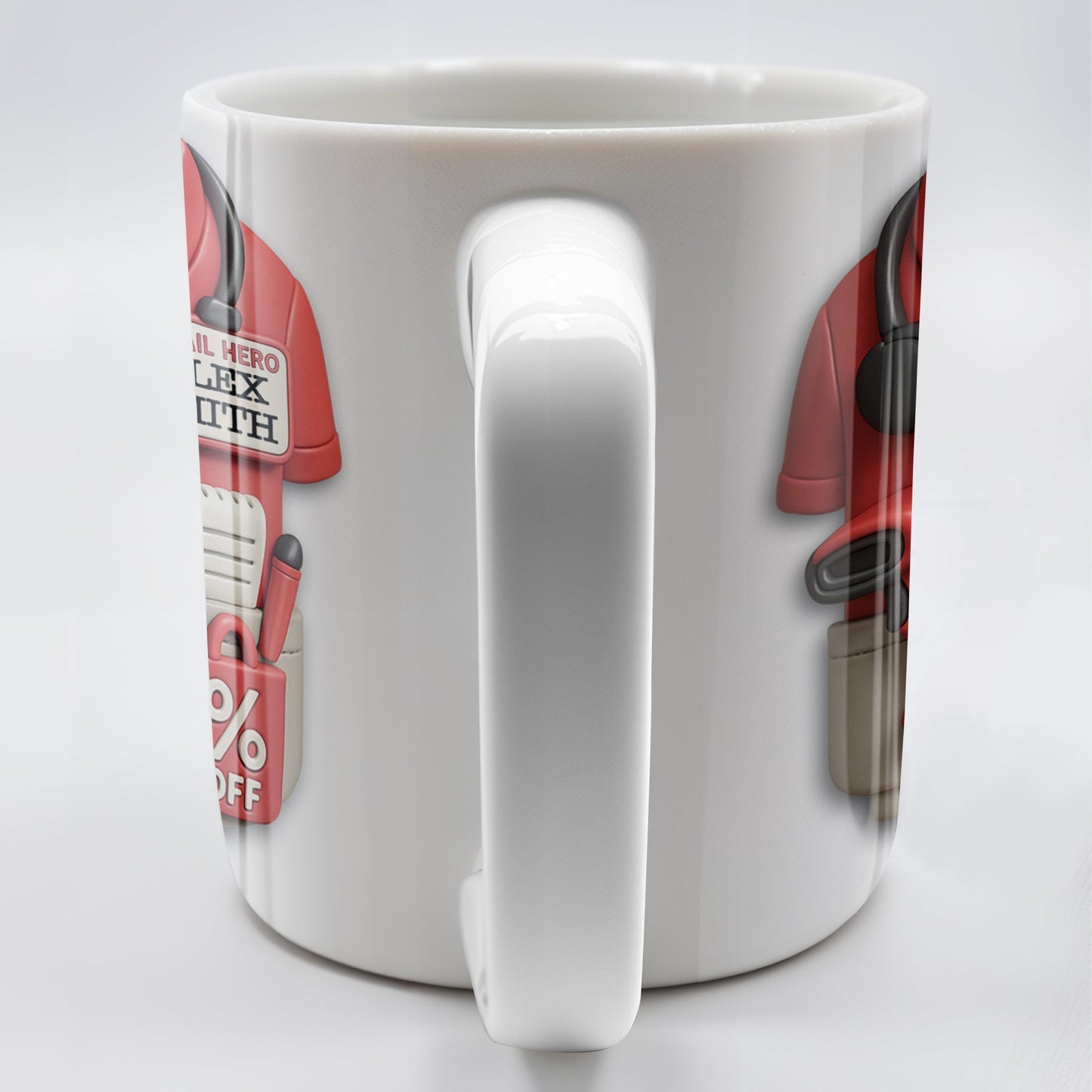 Celebrate Your Retail Hero, Shirt, Headset, And Discount Tag - Personalized Custom Coffee Mug - OFW006_MG