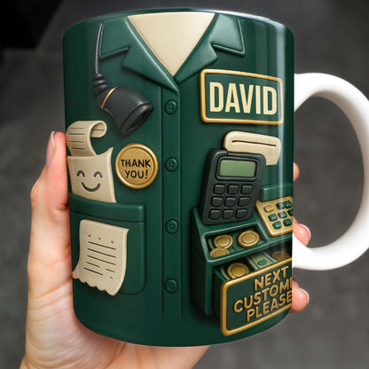 Best Coffee Break Companion For Awesome Cashiers, Cash Register And Telephone - Personalized Custom Coffee Mug - OFW008_MG