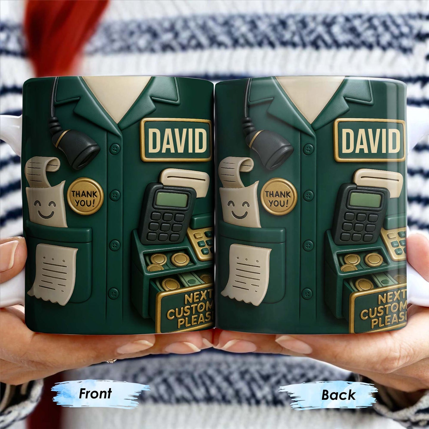 Best Coffee Break Companion For Awesome Cashiers, Cash Register And Telephone - Personalized Custom Coffee Mug - OFW008_MG