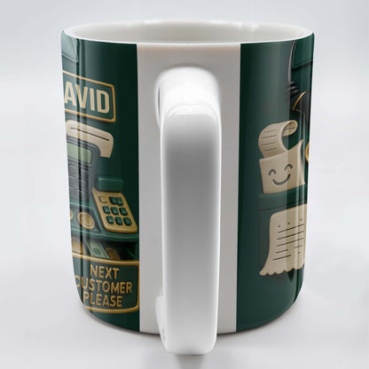 Best Coffee Break Companion For Awesome Cashiers, Cash Register And Telephone - Personalized Custom Coffee Mug - OFW008_MG