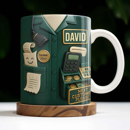Best Coffee Break Companion For Awesome Cashiers, Cash Register And Telephone - Personalized Custom Coffee Mug - OFW008_MG