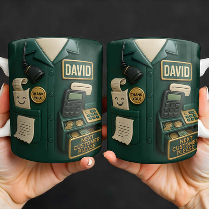 Best Coffee Break Companion For Awesome Cashiers, Cash Register And Telephone - Personalized Custom Coffee Mug - OFW008_MG
