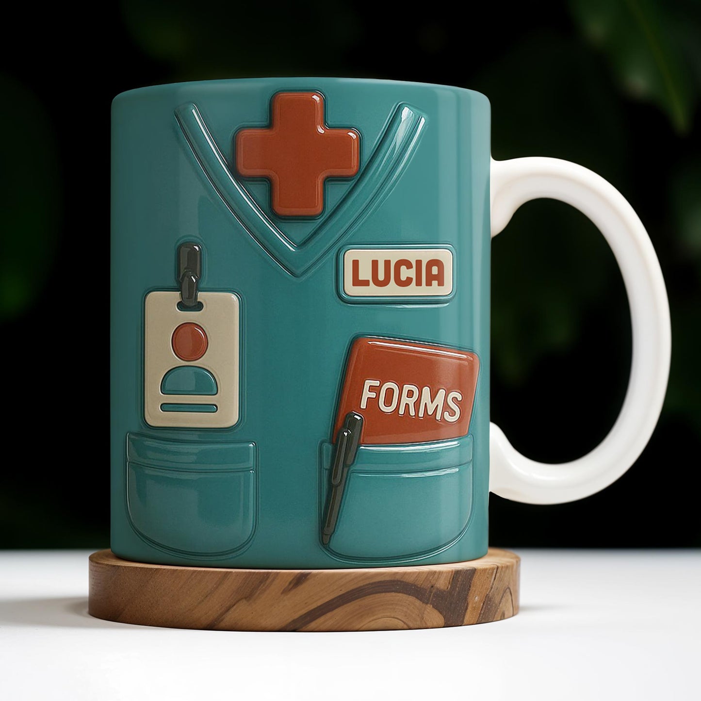 Celebrate the Heart of Healthcare, Nurse Scrubs and Medical Cross - Personalized Custom Coffee Mug - OFW010_MG