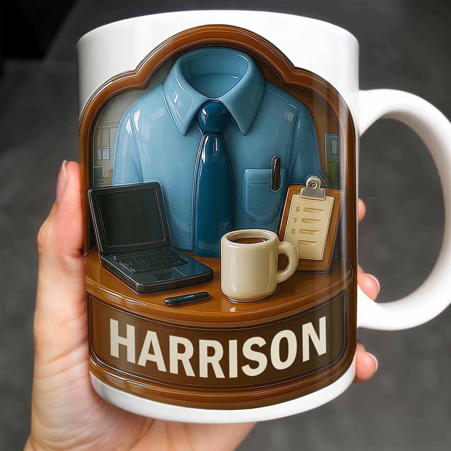 Perfect Gift For The Hardworking Professional Featuring Shirt, Tie, Desk - Personalized Custom Coffee Mug - OFW015_MG