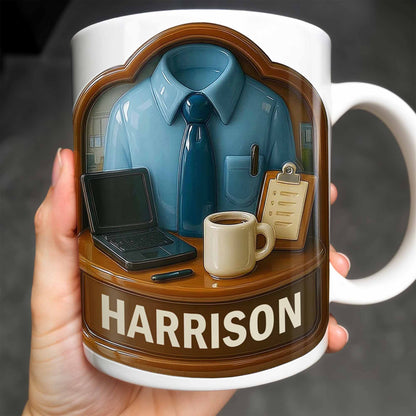Perfect Gift For The Hardworking Professional Featuring Shirt, Tie, Desk - Personalized Custom Coffee Mug - OFW015_MG