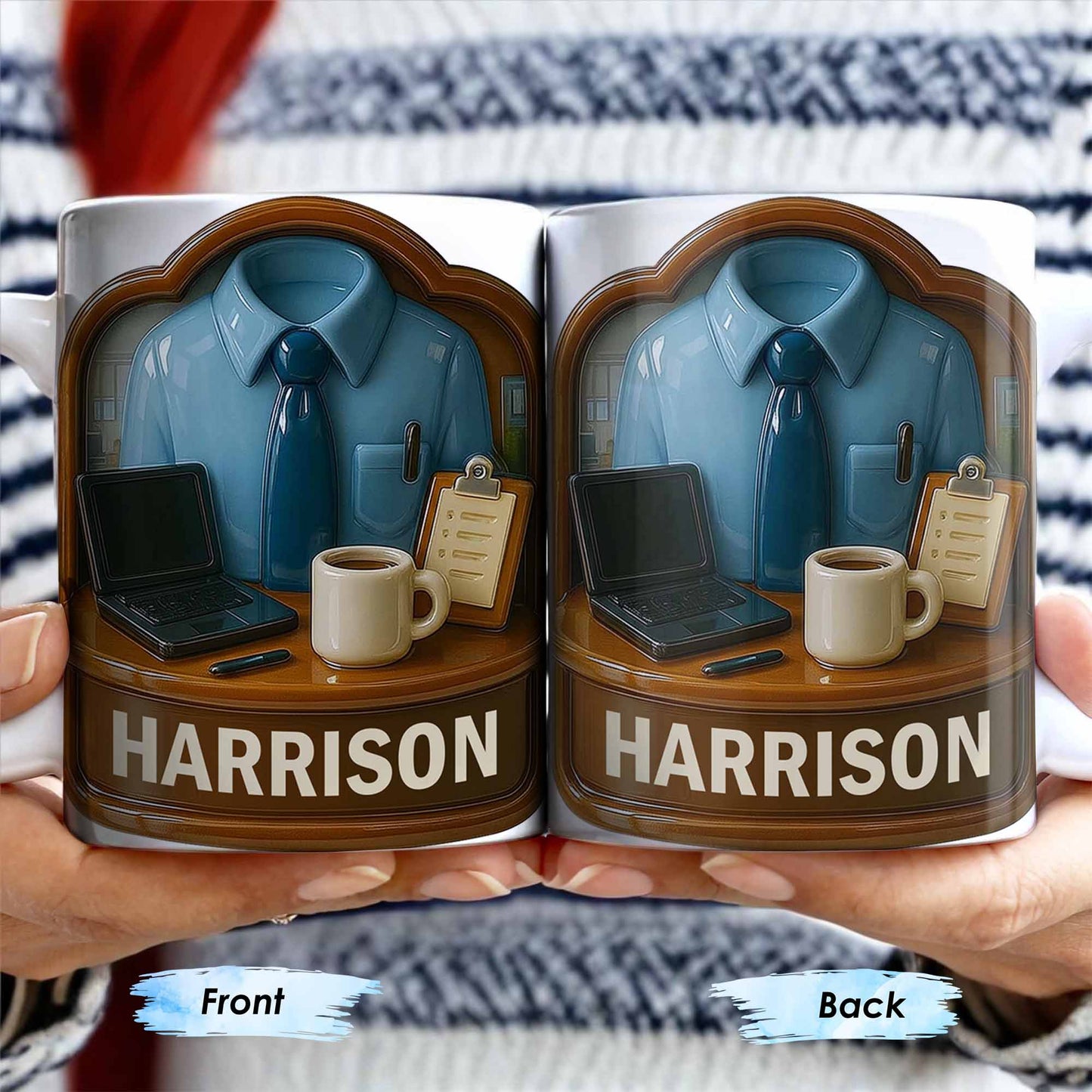 Perfect Gift For The Hardworking Professional Featuring Shirt, Tie, Desk - Personalized Custom Coffee Mug - OFW015_MG