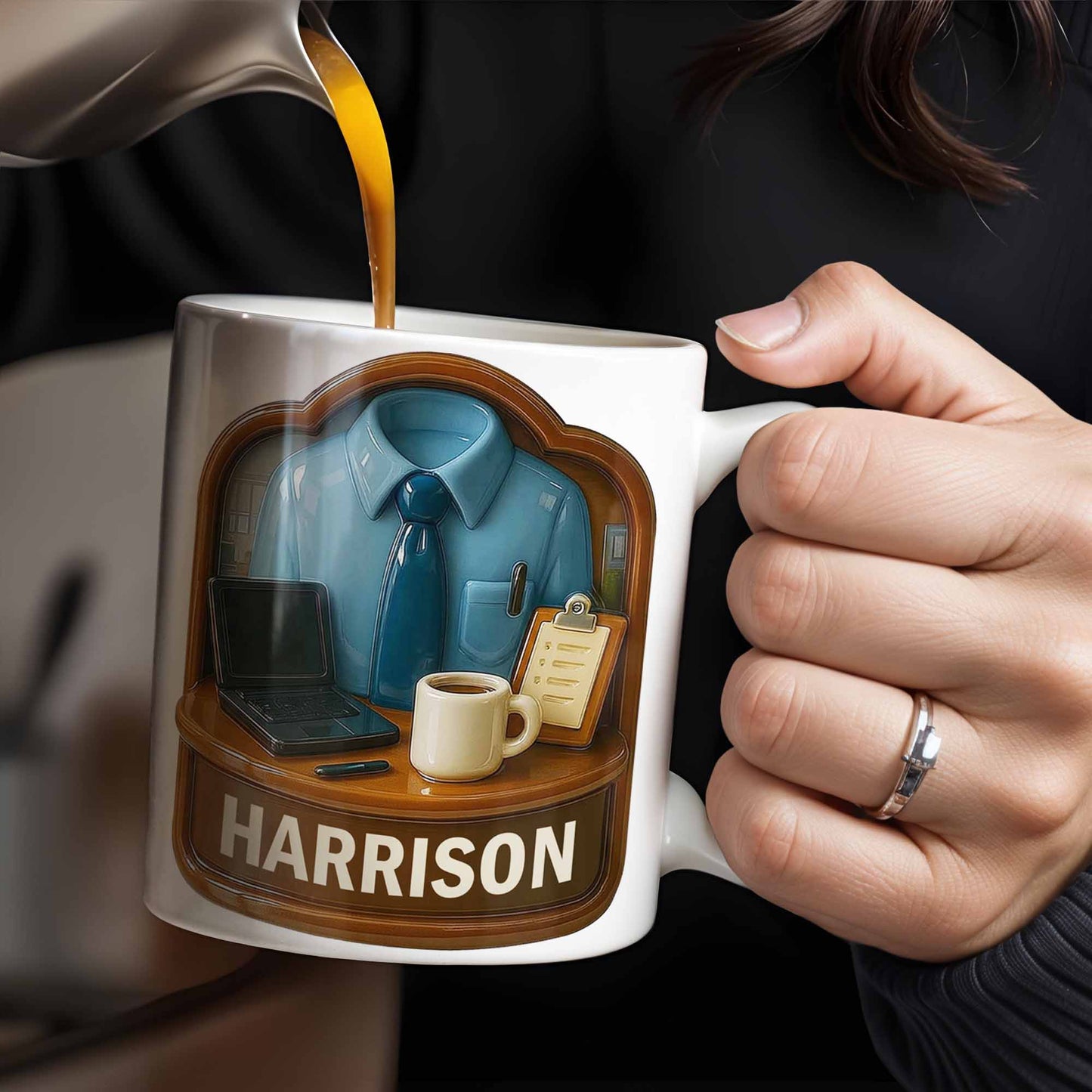 Perfect Gift For The Hardworking Professional Featuring Shirt, Tie, Desk - Personalized Custom Coffee Mug - OFW015_MG