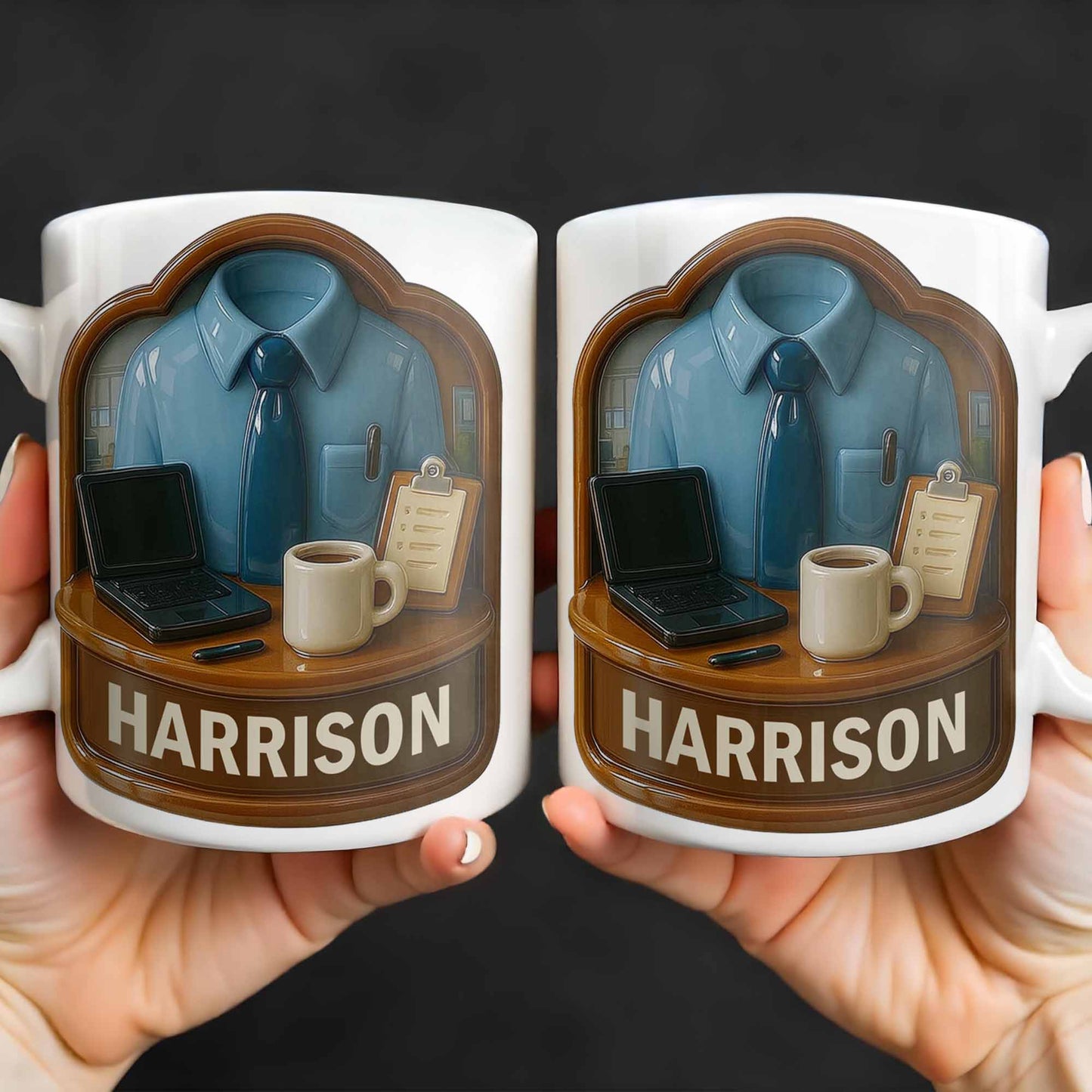 Perfect Gift For The Hardworking Professional Featuring Shirt, Tie, Desk - Personalized Custom Coffee Mug - OFW015_MG