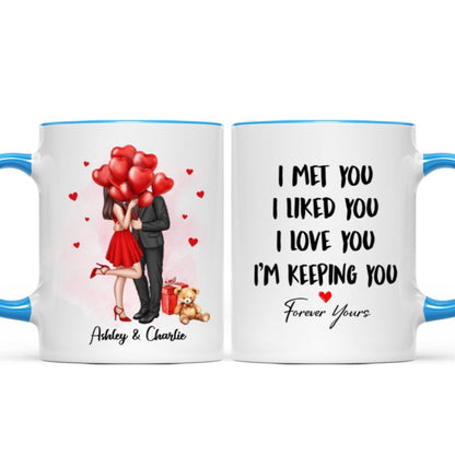 Elegant Couple I Met You I Love You Personalized Mug