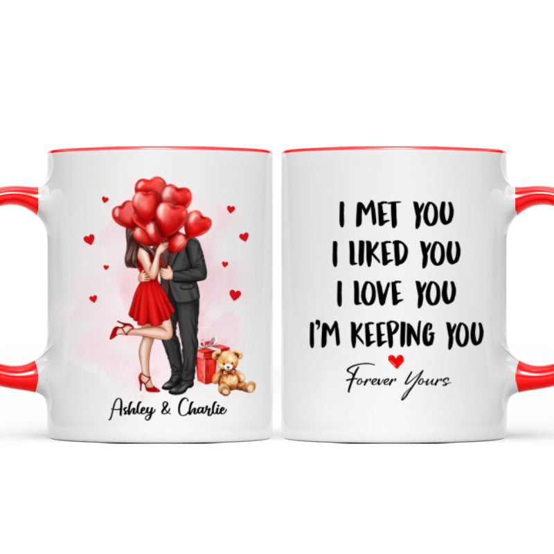 Elegant Couple I Met You I Love You Personalized Mug