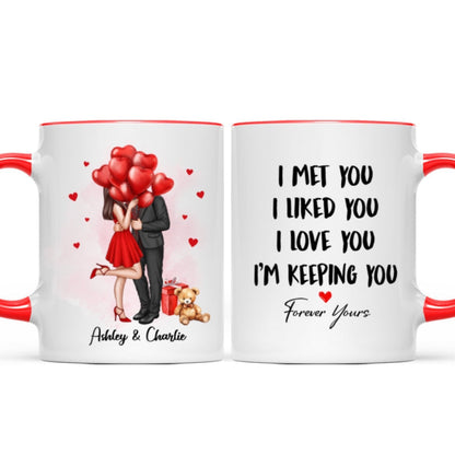 Elegant Couple I Met You I Love You Personalized Mug