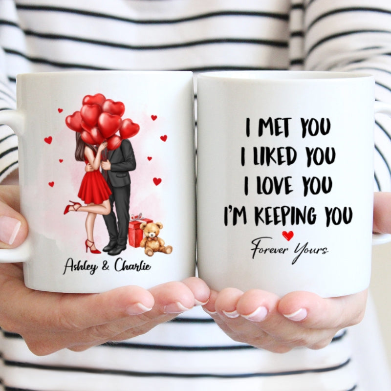 Elegant Couple I Met You I Love You Personalized Mug