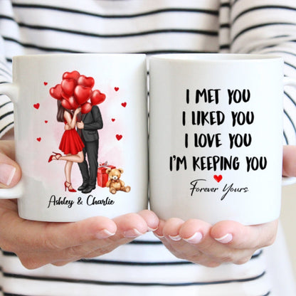 Elegant Couple I Met You I Love You Personalized Mug