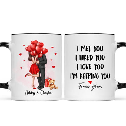 Elegant Couple I Met You I Love You Personalized Mug