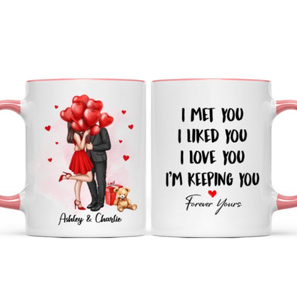 Elegant Couple I Met You I Love You Personalized Mug