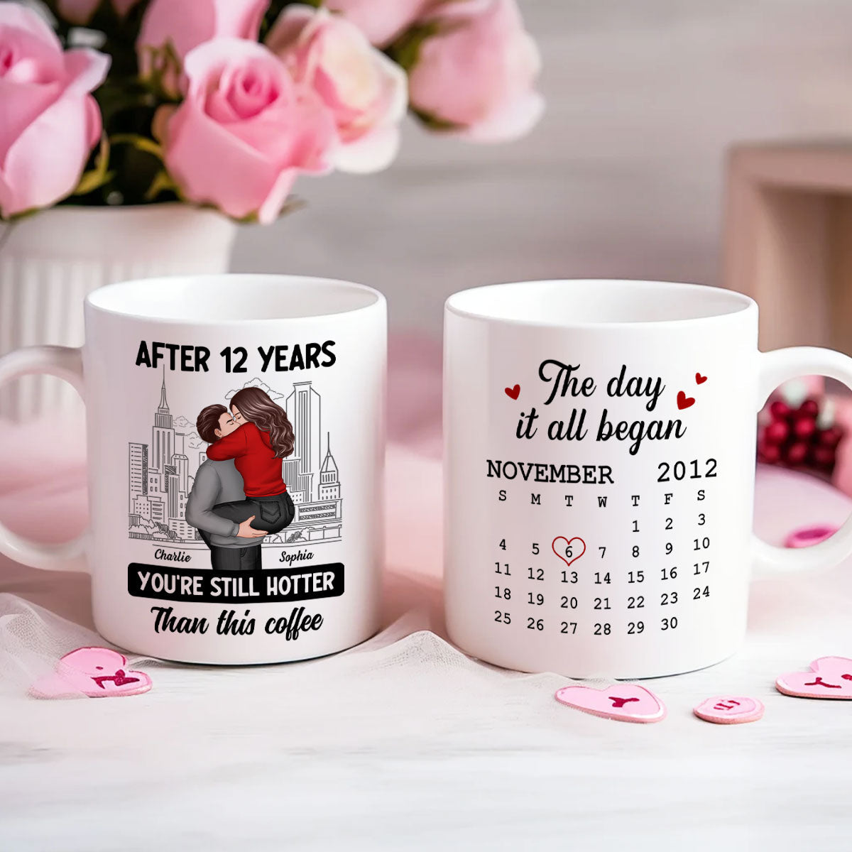 You're Still Hotter Than This Coffee Calendar Anniversary Gift For Couple Gift Personalized Mug