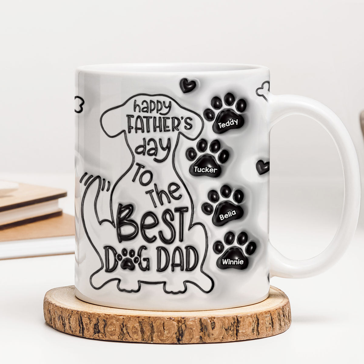 Happy Father Day To The Best Dog Dad Personalized 3D Inflated Printed Mug