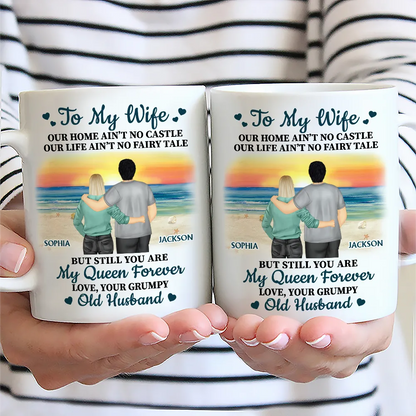 Old Couple Our Home Ain't No Castle - Personalized Mug