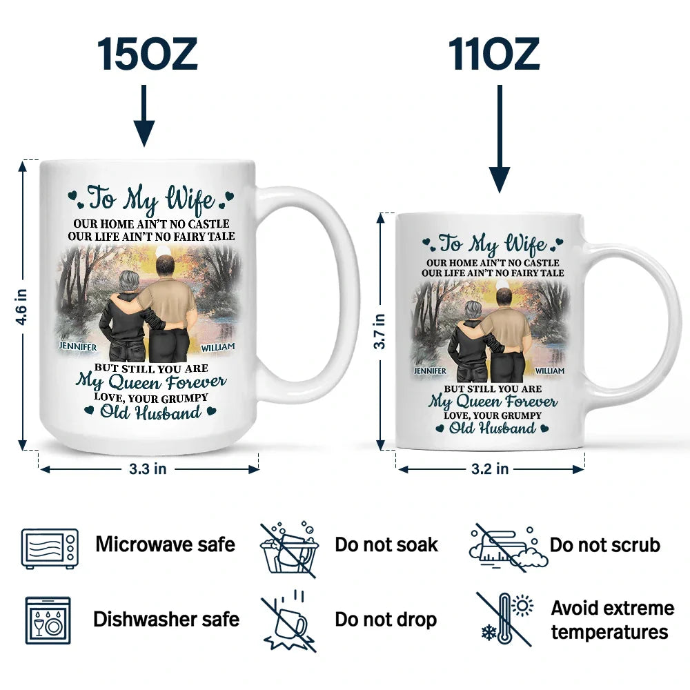 Old Couple Our Home Ain't No Castle - Personalized Mug