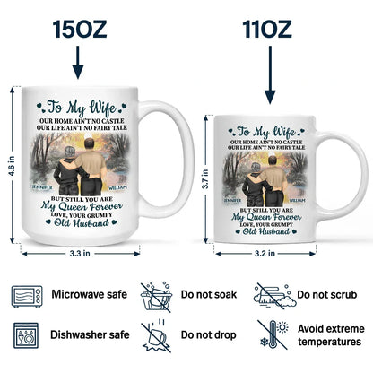 Old Couple Our Home Ain't No Castle - Personalized Mug