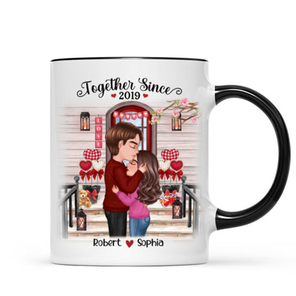 Couple Kissing Front Porch Personalized Mug