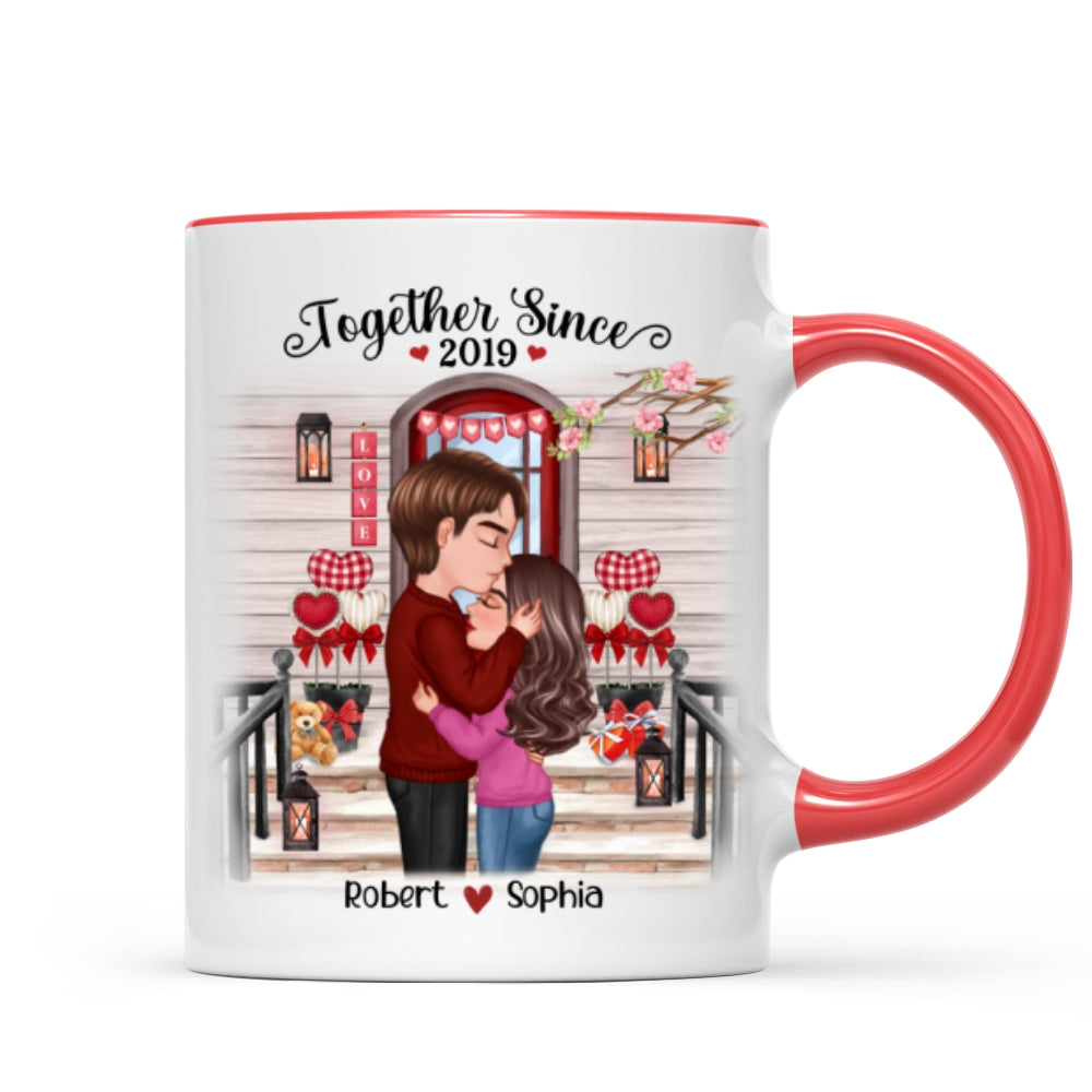 Couple Kissing Front Porch Personalized Mug