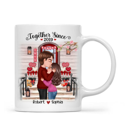 Couple Kissing Front Porch Personalized Mug