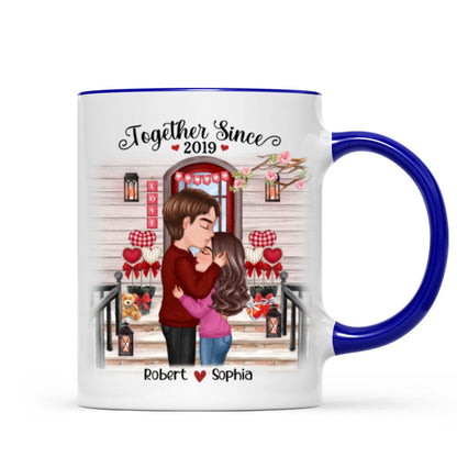 Couple Kissing Front Porch Personalized Mug