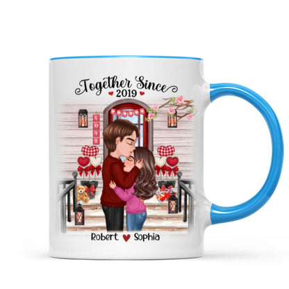 Couple Kissing Front Porch Personalized Mug