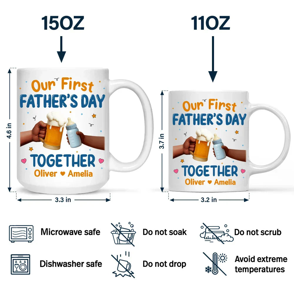Our First Father's Day Together Cheers - Personalized Mug