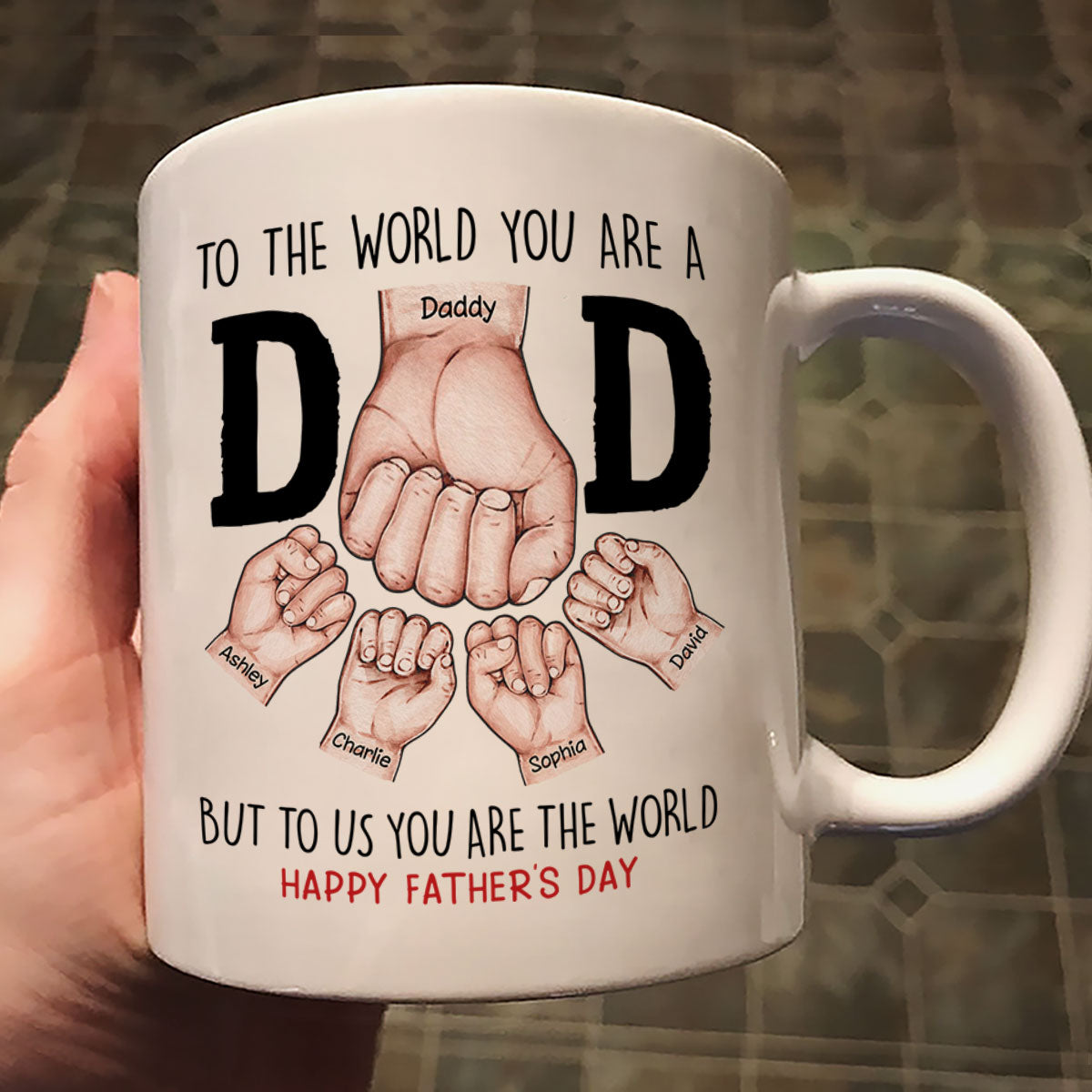 Happy Father's Day Fist Bump Personalized Mug