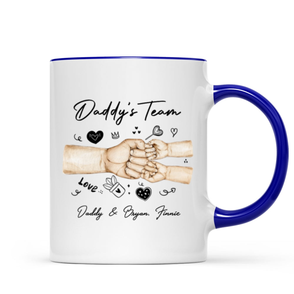 Daddy's Team Fist Bump Personalized Mug