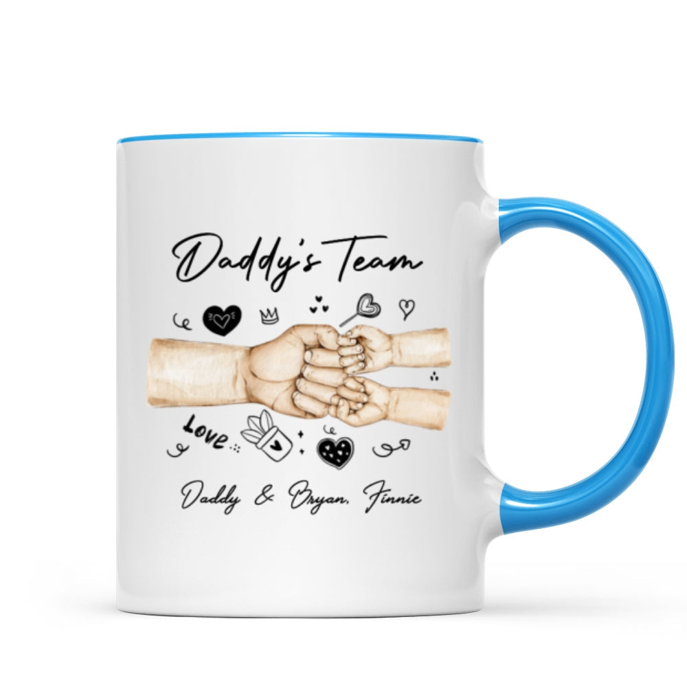 Daddy's Team Fist Bump Personalized Mug