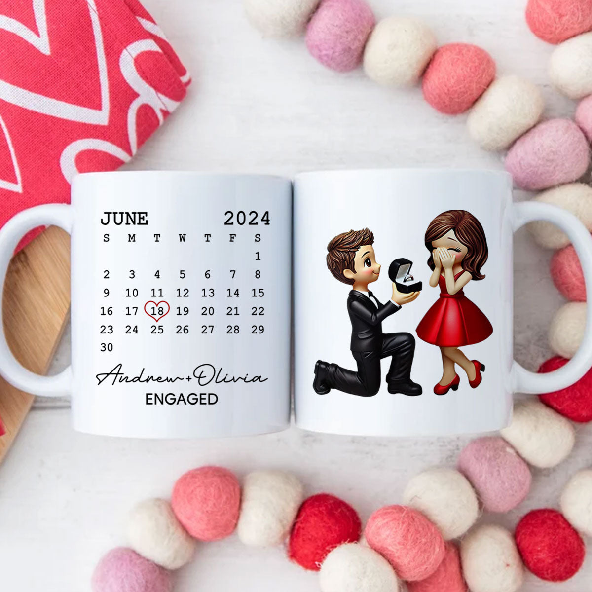 Personalized Mr Mrs Coffee Mug, Marriage Proposal Personalized Engagement Gift for him, Gift for her