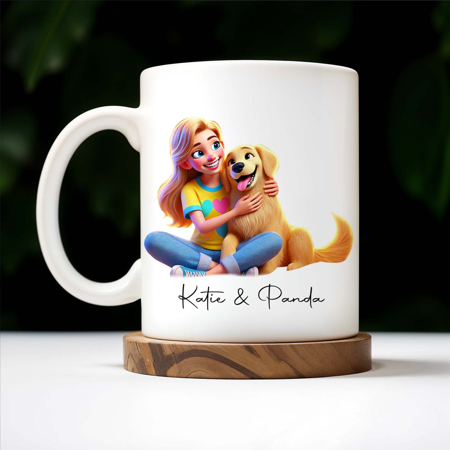 Girl and Her Dog, A Friendship That Warms The Heart - Personalized Custom Coffee Mug - PET028_MG