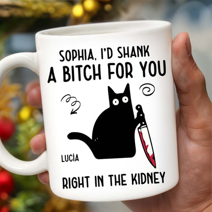 I'd Do Anything For You Featuring Black Cat With Knife - Personalized Custom Coffee Mug - PET081_MG
