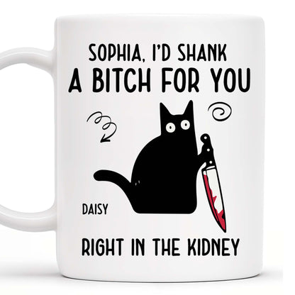 I'd Do Anything For You Featuring Black Cat With Knife - Personalized Custom Coffee Mug - PET081_MG