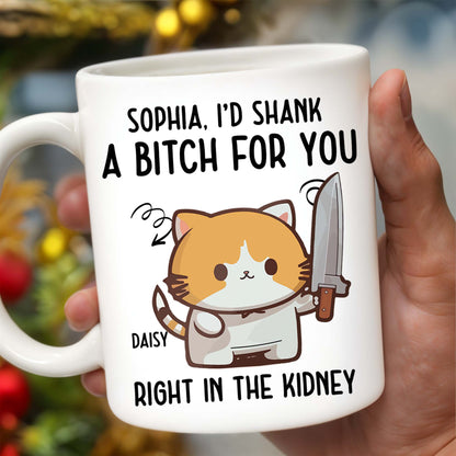 I'd Do Anything For You Featuring Black Cat With Knife - Personalized Custom Coffee Mug - PET081_MG