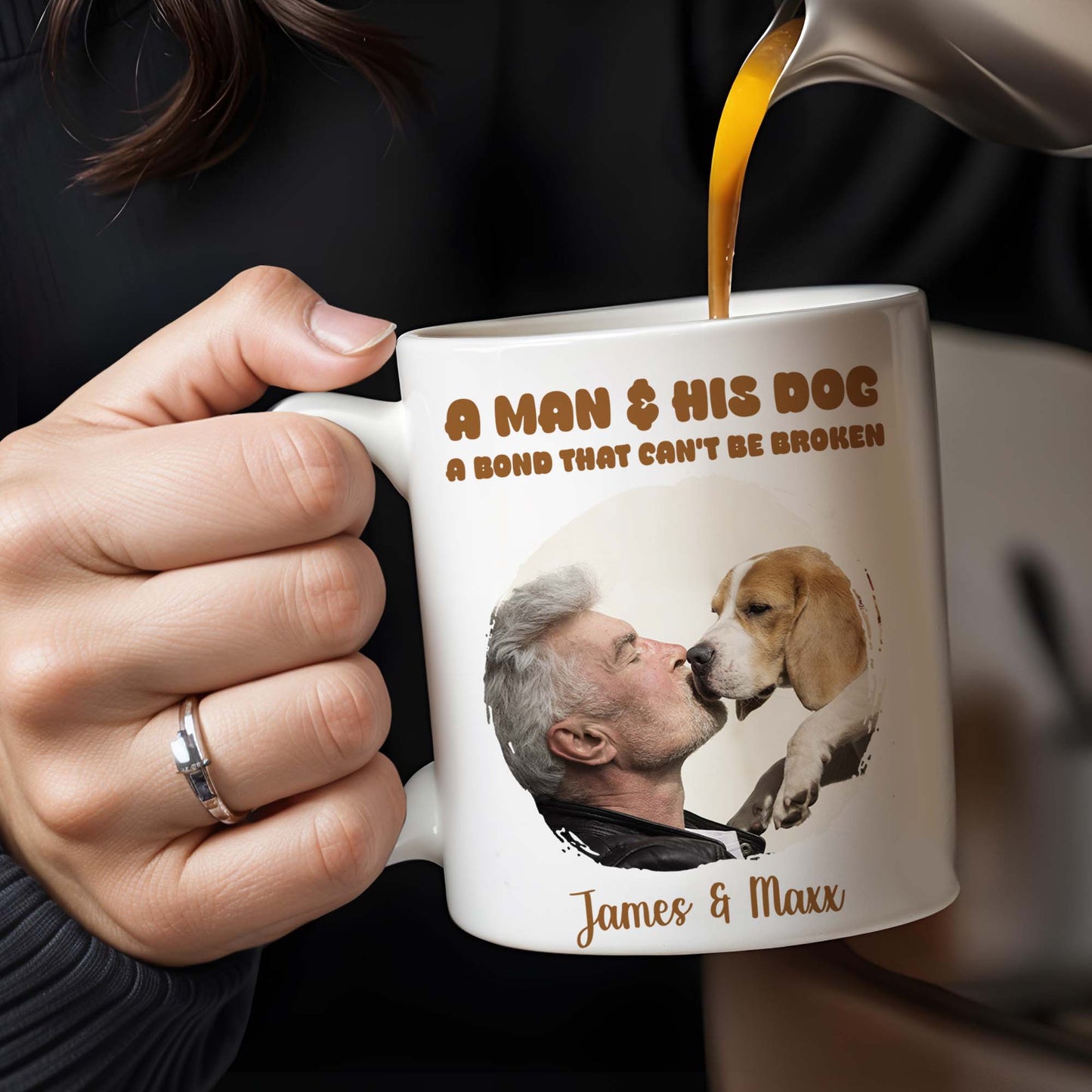 A Man And His Dog Bond That Can't Be Broken - Personalized Custom Coffee Mug - PET082_MG