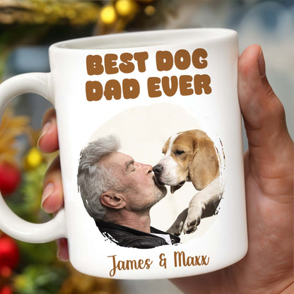 Best Dog Dad Ever Man And Dog Bond - Personalized Custom Coffee Mug - PET084_MG