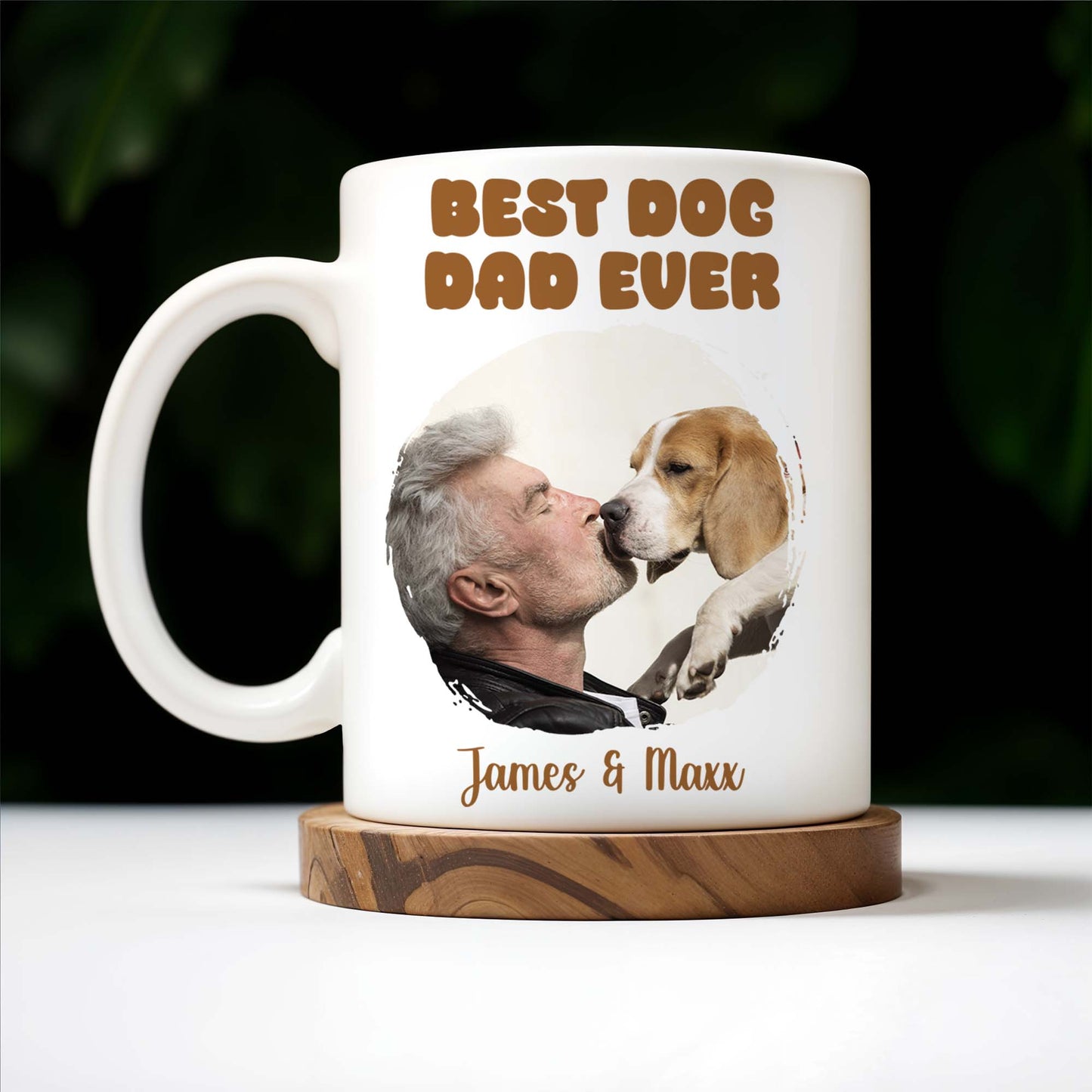 Best Dog Dad Ever Man And Dog Bond - Personalized Custom Coffee Mug - PET084_MG